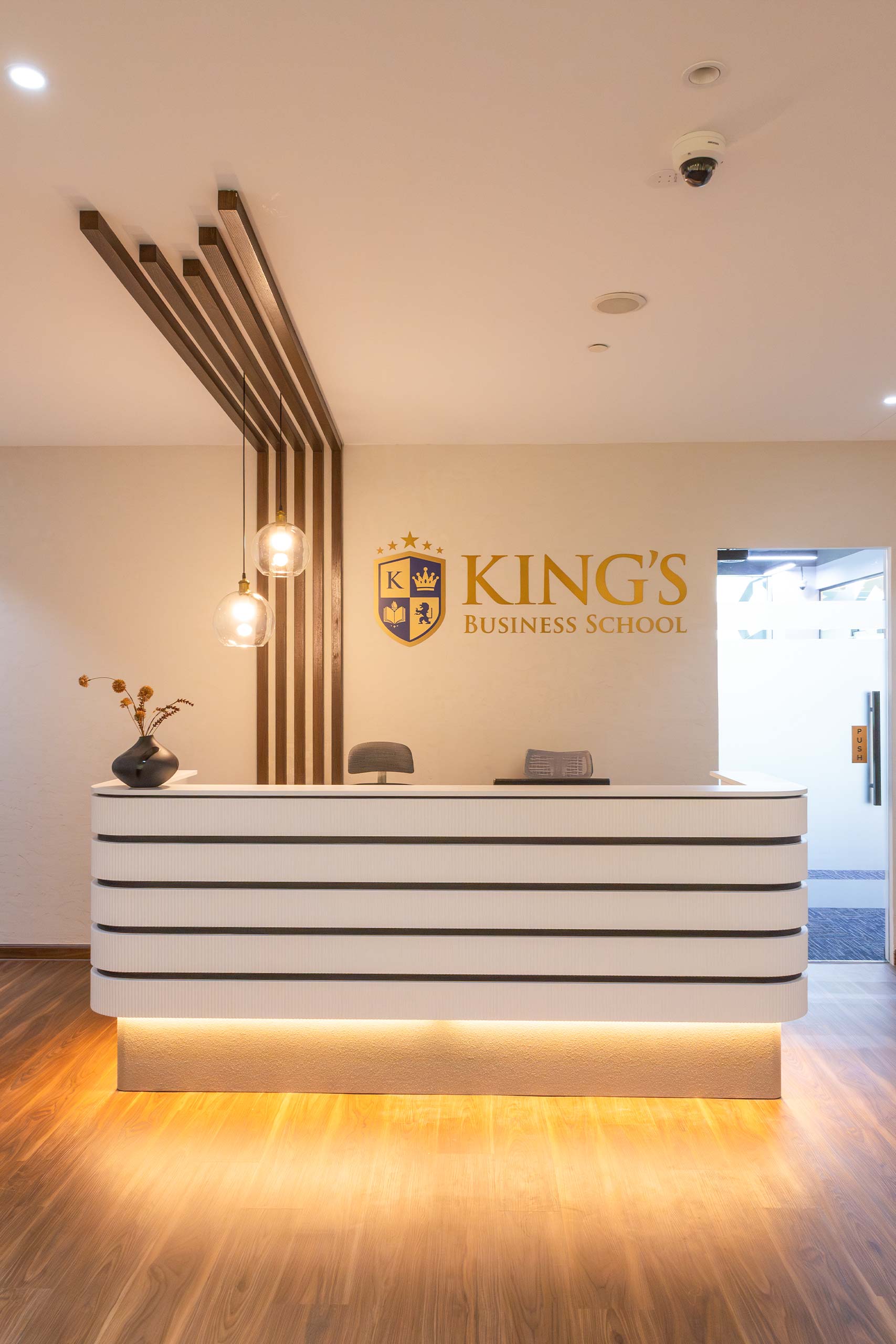 King business school reception interior design